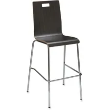 Lorell LLR 99865 Bentwood Cafe Stool - Steel Frame - Espresso - Plywoo