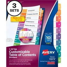 Avery AVE 11072 Averyreg; Customizable Table Of Contents Dividers, Rea