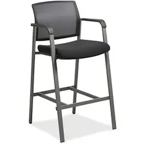 LLR 30954 | Lorell Mesh Back Guest Stool - Black Fabric