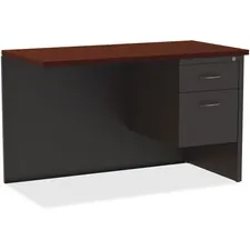 Lorell LLR 79154 Mahogany Laminatecharcoal Modular Desk Series Pedesta