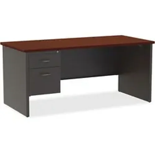 LLR 79152 | Lorell Mahogany Laminate/Charcoal Modular Desk