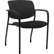 Lorell LLR 83114 Contemporary Stacking Chair - Black Foam, Crepe Fabri