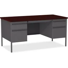 Lorell LLR 60928 Fortress Series Double-pedestal Desk - Rectangle Top 