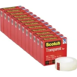 3m Scotch Transparent Tape - 3/4W - 36 yd Length x 0.75