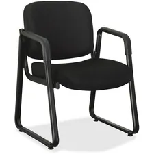 Lorell LLR 84576 Black Fabric Guest Chair - Black Fabric, Plywood Seat