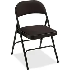 Lorell LLR 62532 Padded Seat Folding Chairs - Black Fabric Seat - Blac