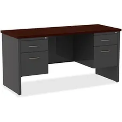 LLR 79160 | Lorell Mahogany Laminate/Charcoal Steel