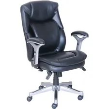 Lorell LLR 47920 Wellness By Design Executive Chair - 5-star Base - Bl