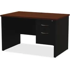 Lorell LLR 79147 Walnut Laminate Commercial Steel Desk Series Pedestal