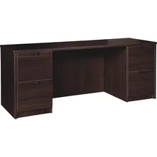 Lorell LLR PC2466ES Prominence 2.0 Espresso Laminate Double-pedestal C