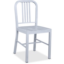 Lorell LLR 59525 Metal Chair - Metal Frame - Silver - 2  Carton