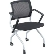 Lorell LLR 59540 Mesh Back Training Chairs - Plywood, Foam, Fabric Sea