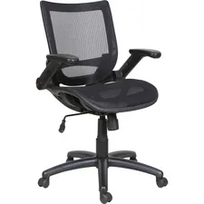 Lorell LLR 60316 Task Chair - Mid Back - Black - Armrest - 1 Each