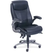 Lorell LLR 48730 Revive Executive Chair - Black Bonded Leather Seat - 