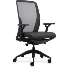 Lorell LLR 83104 Executive Mesh Backfabric Seat Task Chair - Black Fab