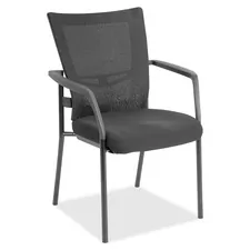 Lorell LLR 85566 Mesh Back Guest Chair - Black Fabric Seat - Nylon Bac