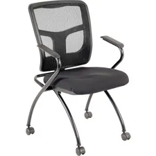 Lorell LLR 84374 Mesh Back Fabric Seat Nesting Chairs - Fabric Seat - 