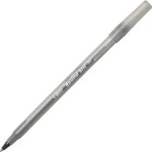 Bic BIC Round Stic Ballpoint Pen - Black - Translucent