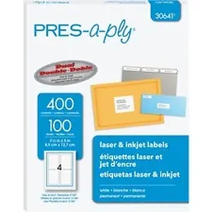 AVE 30641 | Avery Dennison PRES-a-ply White Labels, 3-1/2 x