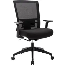 Lorell LLR 62626 Mesh Mid-back Chair - Fabric Seat - Mid Back - 5-star