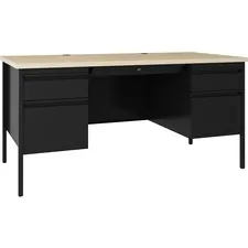 Lorell LLR 60930 Fortress Maple Top Double-pedestal Desk - 60 X 29.5 X