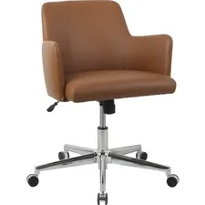 Lorell LLR 68567 Bonded Leather Task Chair - Bonded Leather Seat - Bon