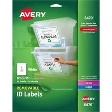 Avery AVE 06470 Averyreg; Removable I.d. Laserinkjet Labels - 8 12 Wid