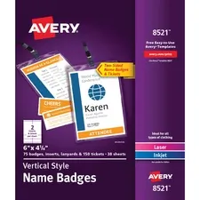 Avery AVE 08521 Averyreg; Vertical Name Badges - Vertical - 6 X 4.3 X 