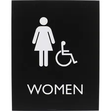 Lorell LLR 02666 Restroom Sign - 1 Each - Women Printmessage - 6.4 Wid