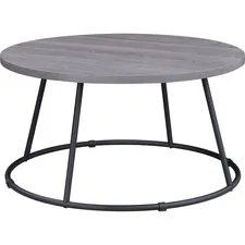 Lorell LLR 16260 Round Coffee Table - Round Top - Powder Coated Four L