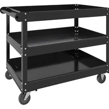 Lorell LLR 00028 3-shelf Utility Cart - 3 Shelf - 400 Lb Capacity - 4 