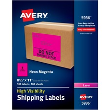 Avery AVE 05936 Averyreg; High Visibility Neon Shipping Labels - 11 He