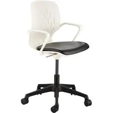 Safco SAF 7013WH Safco Shell Desk Chair - Black Vinyl Plastic Seat - W