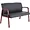 LLR 40211 | Lorell Wood & Leather Love Seat - Wood Frame