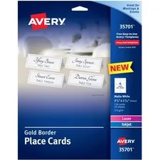 Avery AVE 35701 Averyreg; Laser, Inkjet Printable Place Card - Gold, W