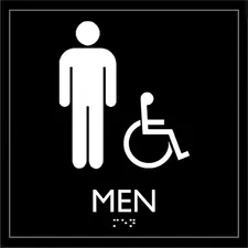 Lorell LLR 02659 Restroom Sign - 1 Each - Men Printmessage - 8 Width X