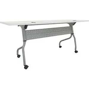LLR 60743 | Lorell White Laminate Flip Top Training Table