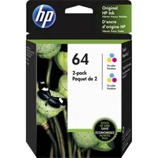 Original Hp HEW 6ZA55AN Hp 64 Ink Cartridge - Combo Pack - Tri-color, 