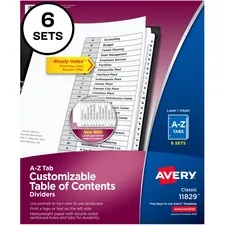 Avery AVE 11829 Averyreg; A-z Black  White Table Of Contents Dividers 