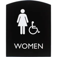 Lorell LLR 02675 Restroom Sign - 1 Each - Women Printmessage - 6.8 Wid