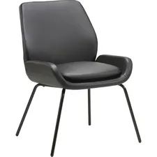 Lorell LLR 68574 Bonded Leather U-shaped Seat Guest Chair - Bonded Lea