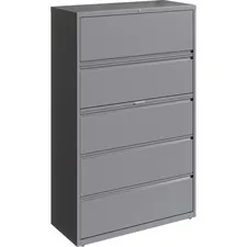 Lorell LLR 00044 42 Silver Lateral File - 2-drawer - 42 X 18.6 X 67.6 