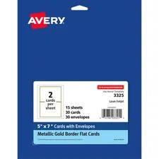 Avery AVE 03325 Averyreg; Laser, Inkjet Invitation Card - Metallic Gol