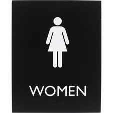 Lorell LLR 02665 Restroom Sign - 1 Each - Women Printmessage - 6.4 Wid