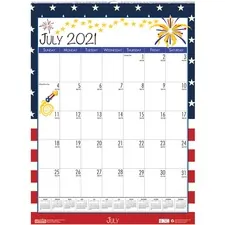 House HOD 3395 Seasonal Academic Monthly Wall Calendar - Academic - Ju