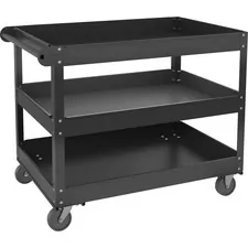 Lorell LLR 00027 3-shelf Utility Cart - 3 Shelf - 400 Lb Capacity - 4 