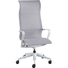 Lorell LLR 40208 Executive Gray Mesh High-back Chair - Nylon, Mesh Bac