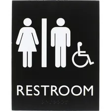 Lorell LLR 02664 Restroom Sign - 1 Each - 6.4 Width X 8.5 Height - Rec