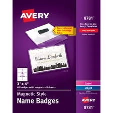 Avery AVE 08781 Averyreg; Name Badge - 48  Badge - Rectangular Shape -