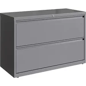 LLR 00041 | Lorell 42 Silver Lateral File - 2-Drawer - 42 x